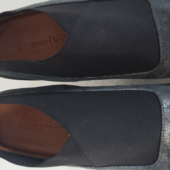 l'Amour Des Pieds Metallic Gray Leather Stiletto Ankle Booties Size 7.5 - Picture 9 of 13